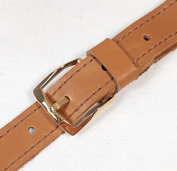 Ceinture pour Elle en cuir coloris havane
