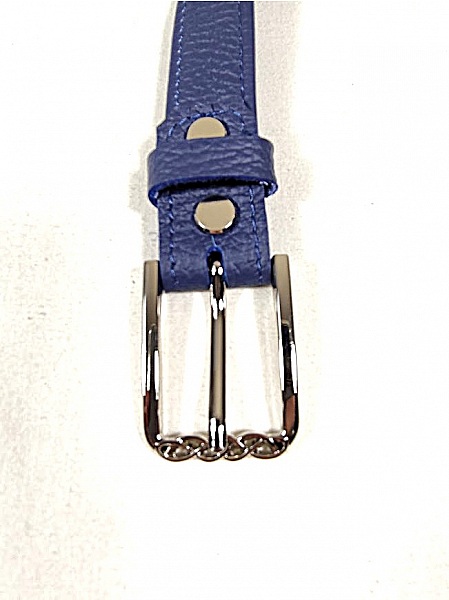 Ceinture pour Elle cuir grain&eacute; coloris bleu marine