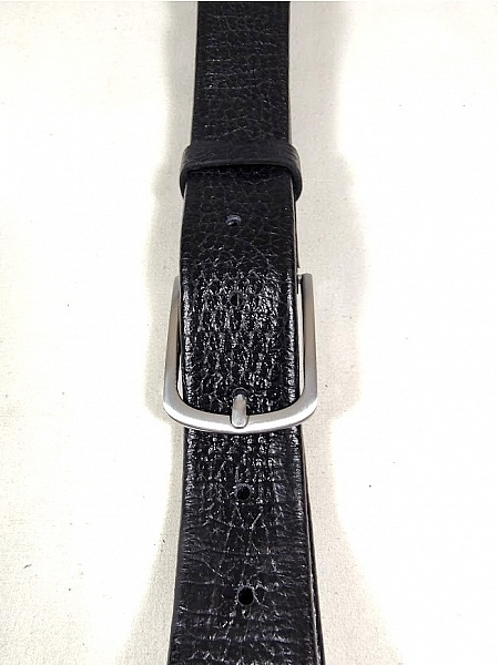 Ceinture pour Elle Cuir noir boucle m&eacute;tal