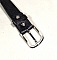 Ceinture pour Elle Cuir noir boucle m&eacute;tal