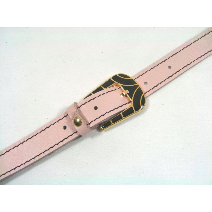 Ceinture cuir pour Elle, cuir de vachette lisse coloris rose.