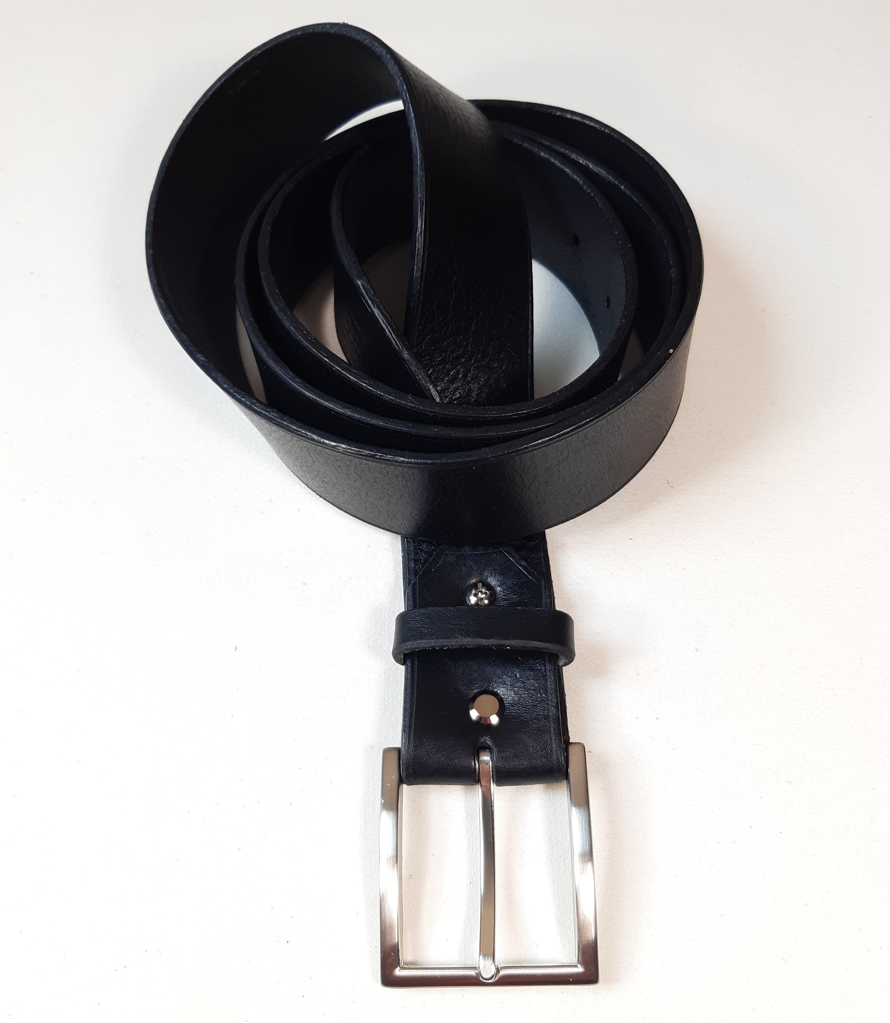 Ceinture homme en cuir, coloris noir.