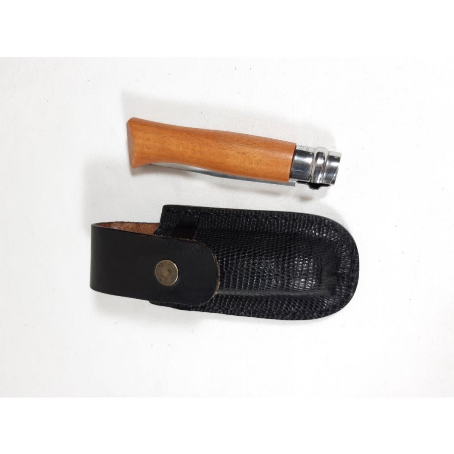 Knife sheath in vegetable tanned leather, hand sewn