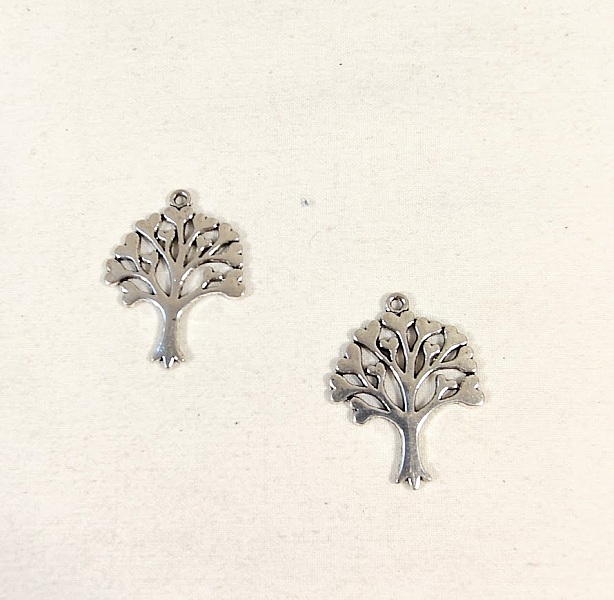 Lot de 2 breloques m&eacute;tal " arbre de vie"