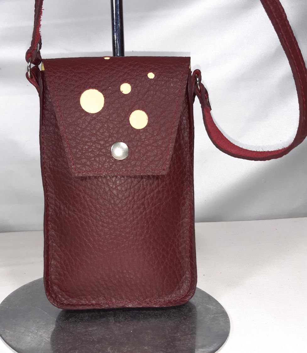 Pochette pour smartphone ou iPhone cuir de buffle