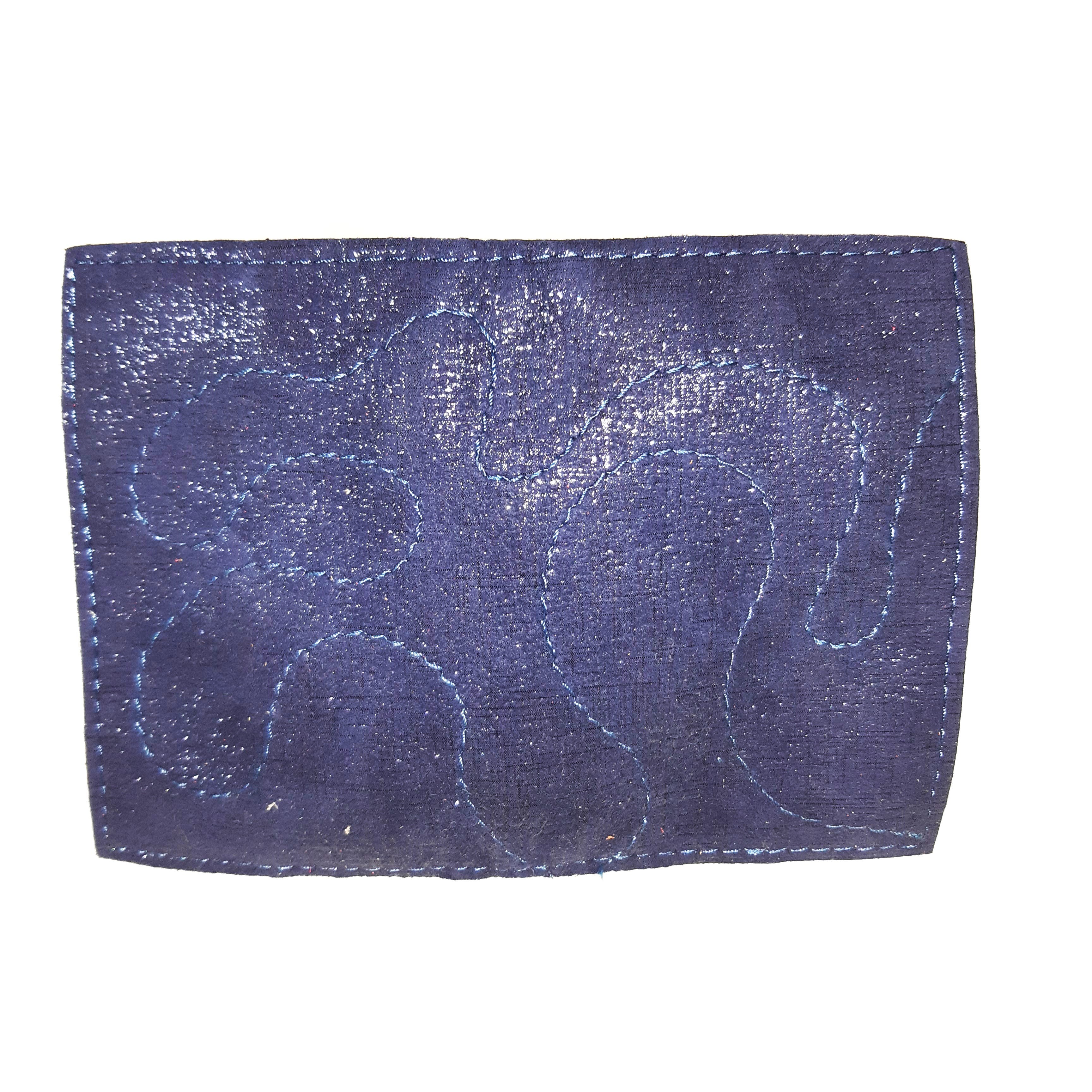 Porte-cartes en cuir bleu marine l&eacute;g&egrave;rement brillant