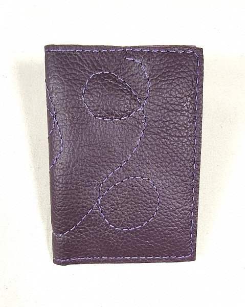 Porte cartes cuir coloris parme