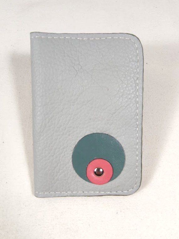 Porte cartes cuir grain&eacute;