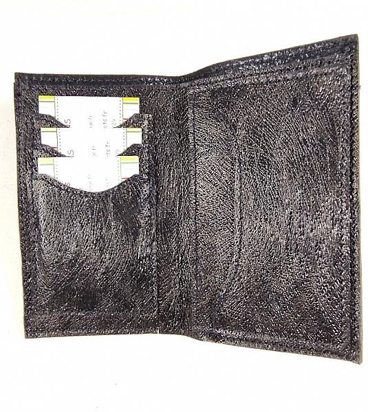 Porte feuilles porte cartes cuir noir