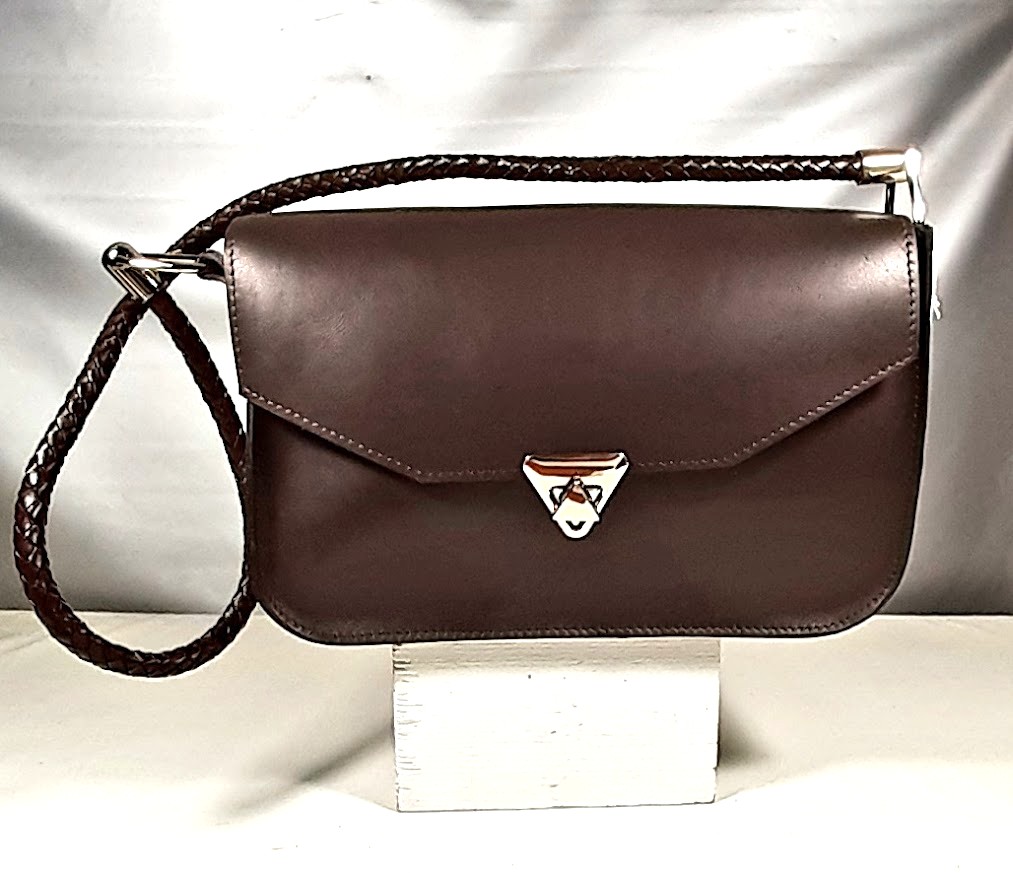 Sac cuir avec bandouli&egrave;re tress&eacute;e cuir