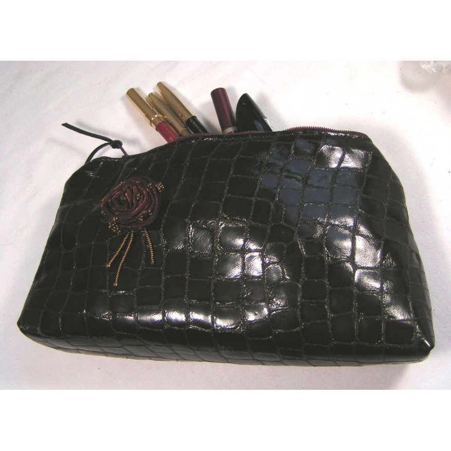 Makeup bag burgundy color