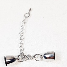 Appr&ecirc;t bijoux: fermoir mousqueton avec embouts cloches