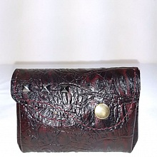 Porte-monnaie r&eacute;tro cro&ucirc;te de cuir imprim&eacute; fa&ccedil;on croco croco